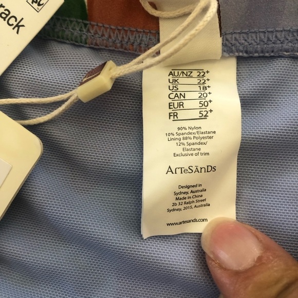 Artesands L’avana Botticelli Colorful High Waist Swim Bikini Bottoms Plus SZ 18 - Picture 7 of 12